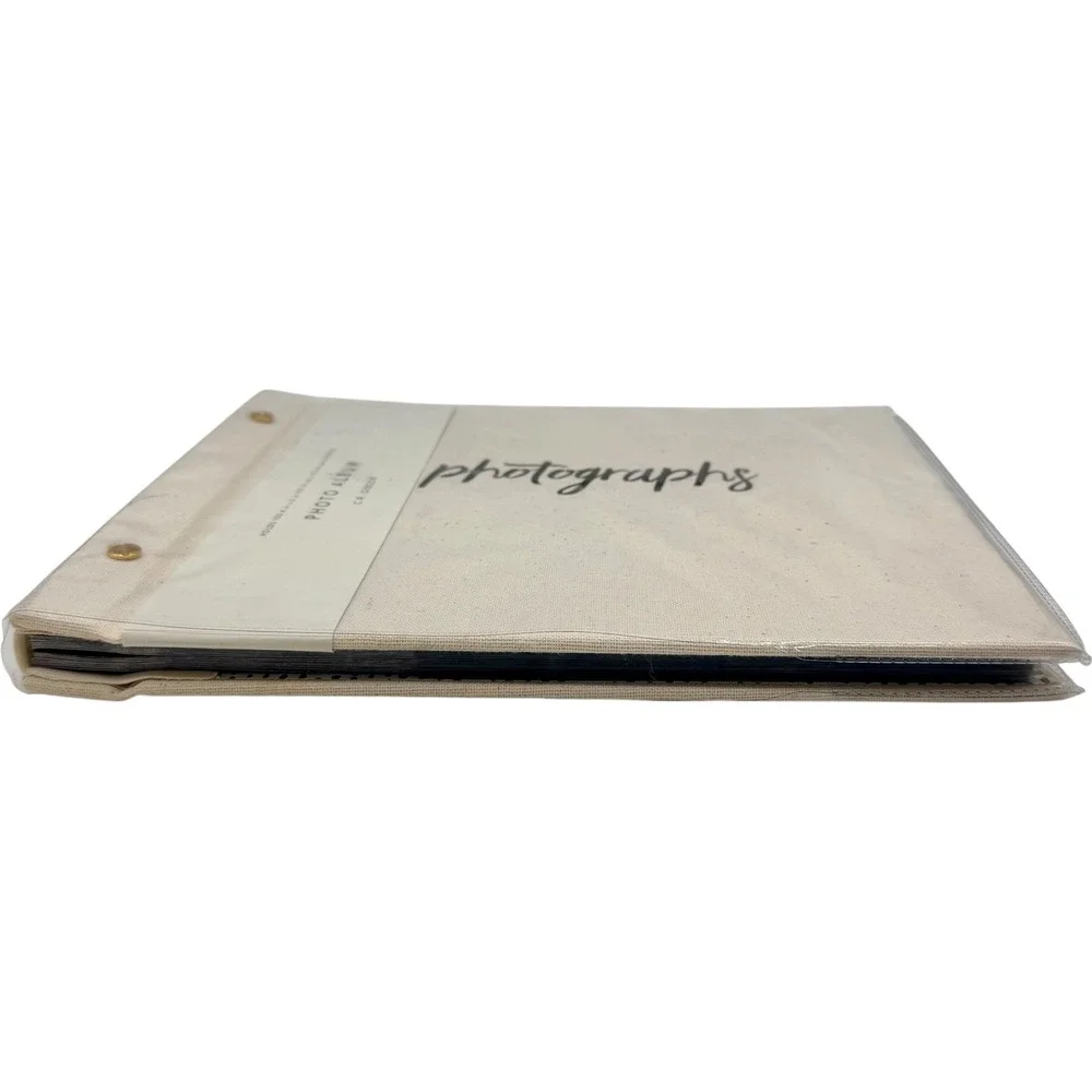 C.R. Gibson Inked Post Bound Photo Album Holds 100 4x6 Photos Canvas New